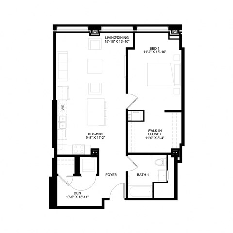 bedroom floor plan an in 2d